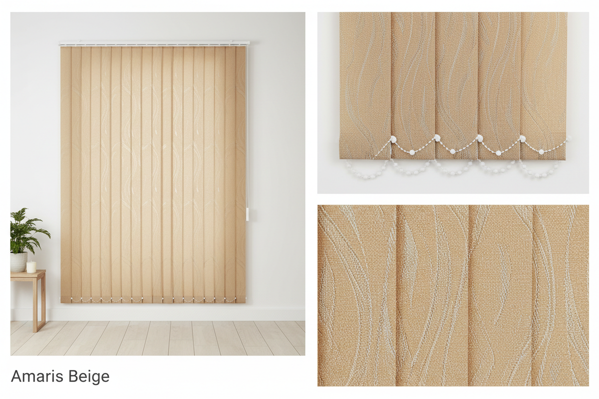 Amaris Beige Vertical Blind Slats (89mm)