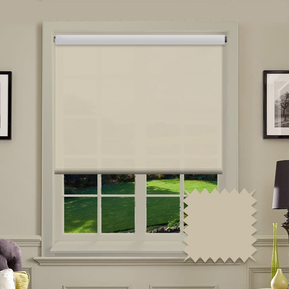 Beige Blackout Roller Blind - Como Harmony