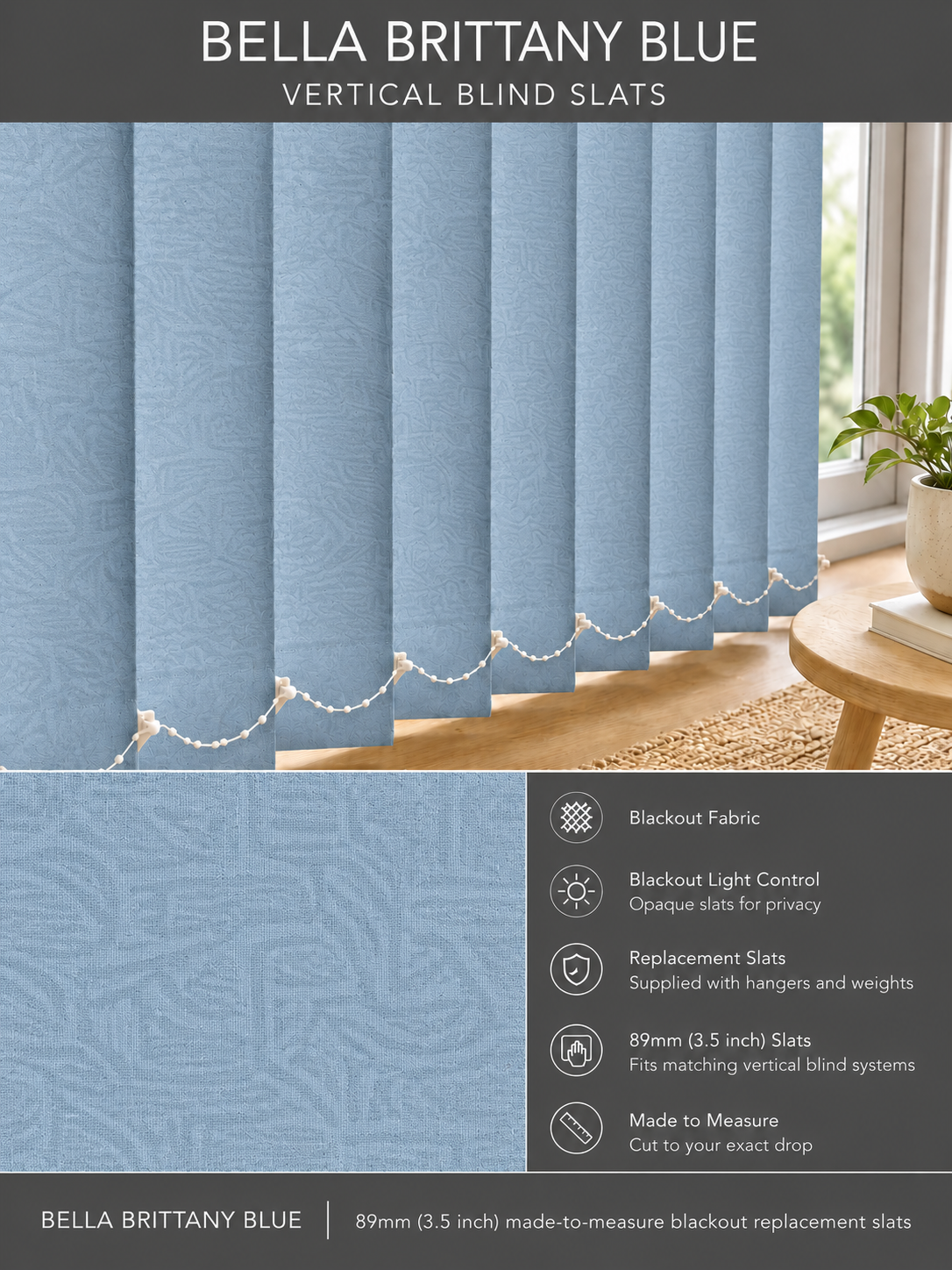 Bella Brittany Blue Blackout Vertical Blind Slats — Fitz master template