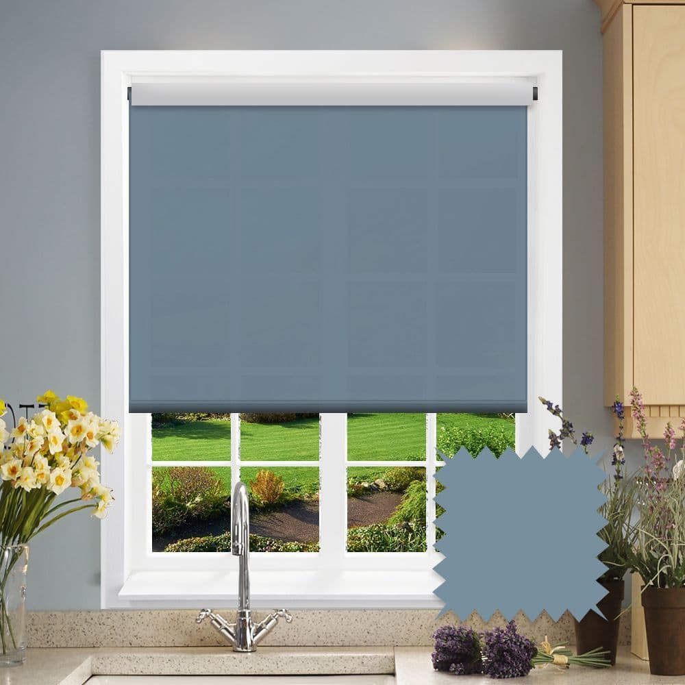 Blue Blackout Roller Blind - Como Skies