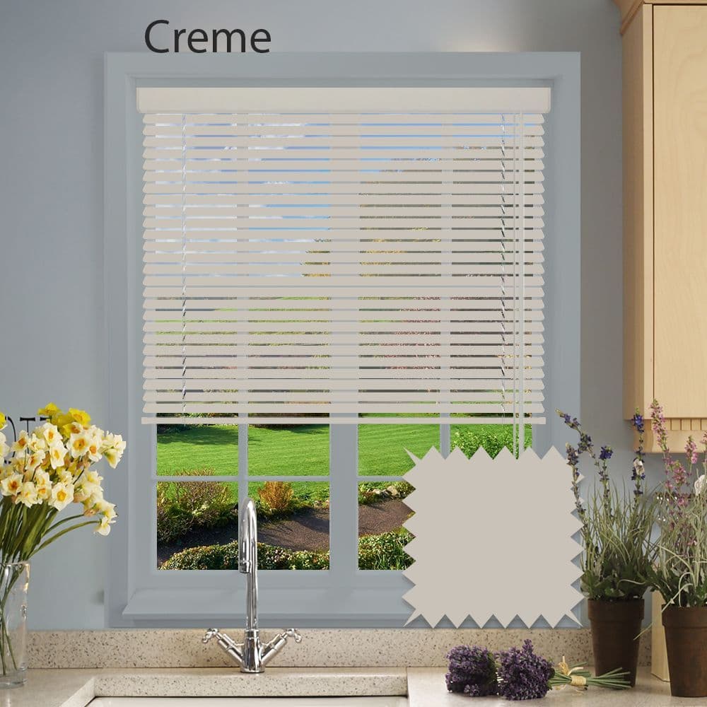 Creme Sunwood Gloss 50mm Real Wood Venetian blinds Made to Measure