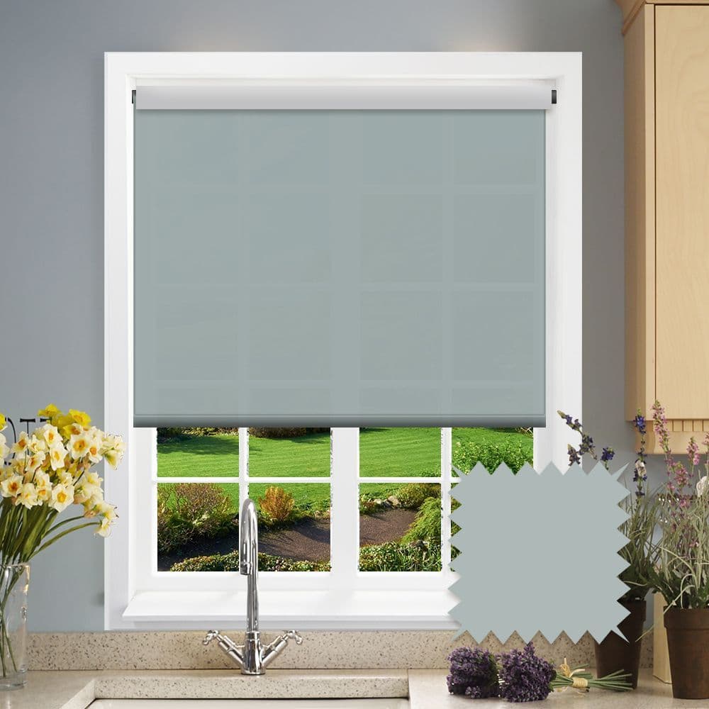 Duck Egg Blue Blackout Roller Blind - Como Bliss
