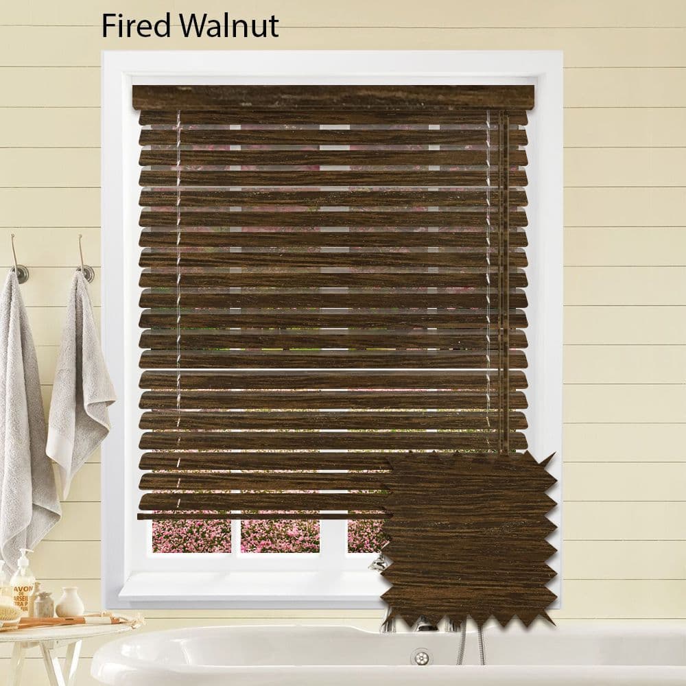 Fired Walnut Sunwood 50mm Real Wood Venetian blinds Made to Measure