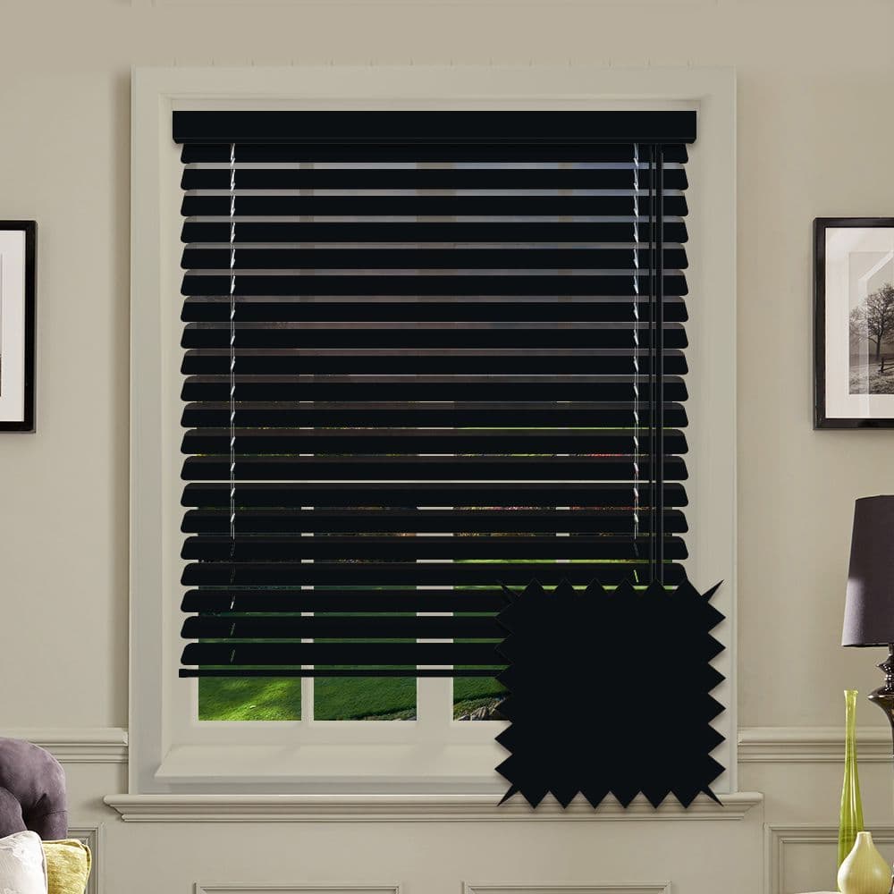 Forestwood 50mm Real Wood Venetian blinds Made to Measure in Charcoal Black