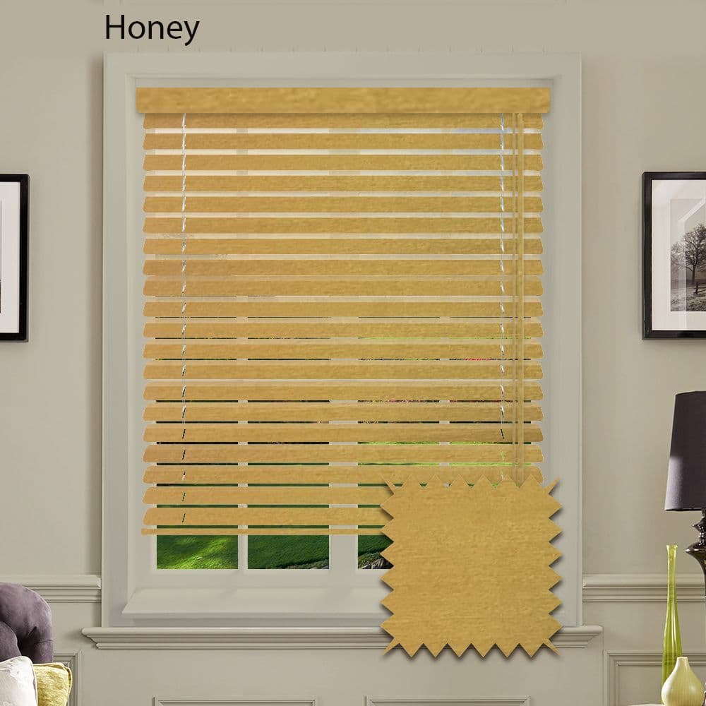Honey Sunwood Real Wood Venetian blinds Made to Measure (25mm/35mm/50mm)
