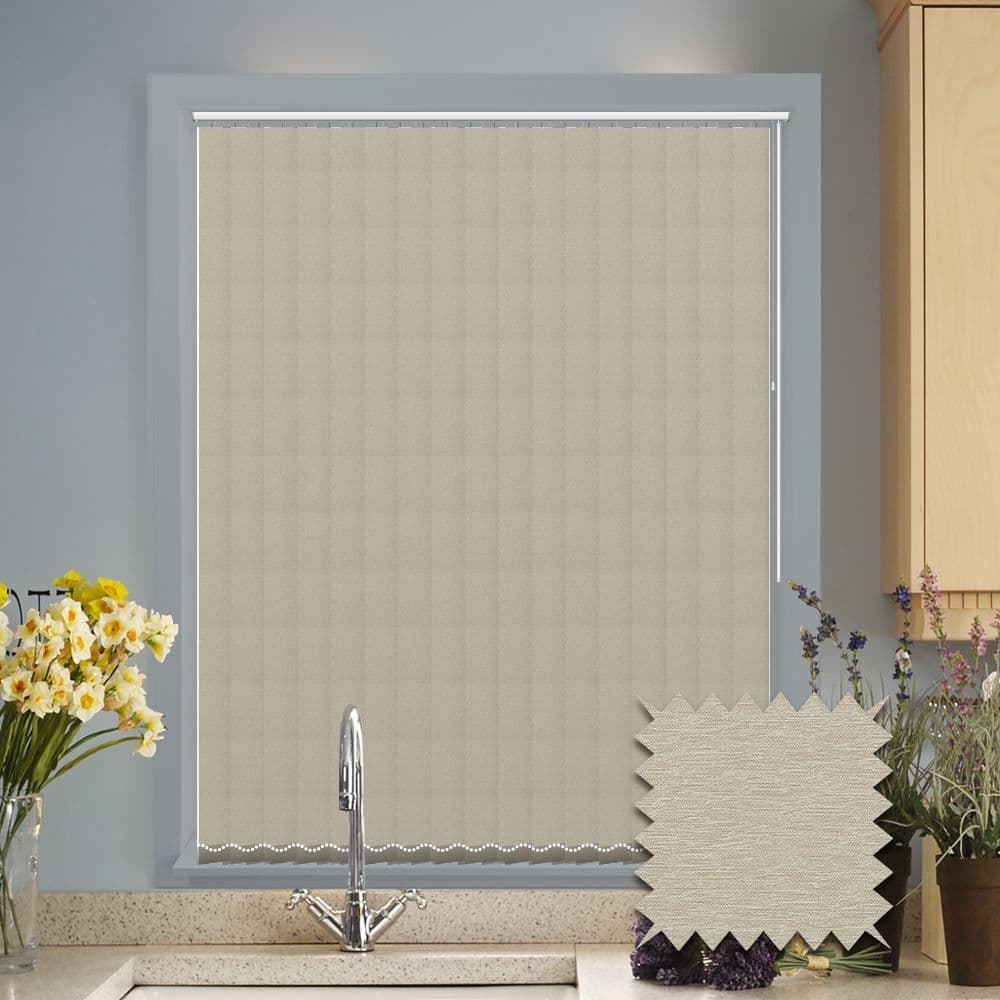 Made to Measure Topaz Oatmeal Blue Vertical Blind
