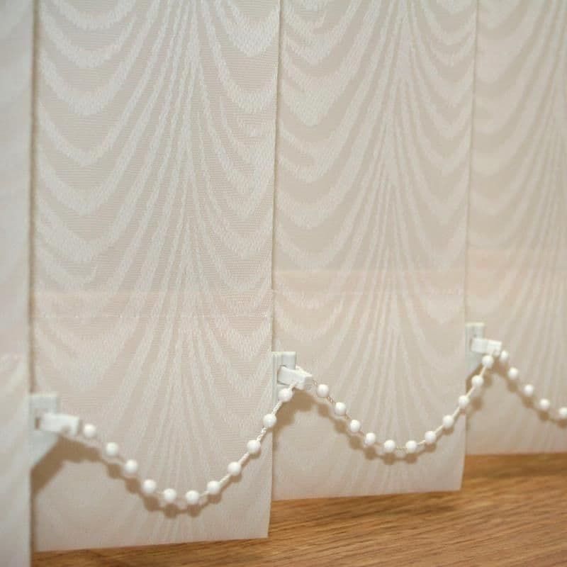 Made to measure vertical blind in Carlo Cream Fabric