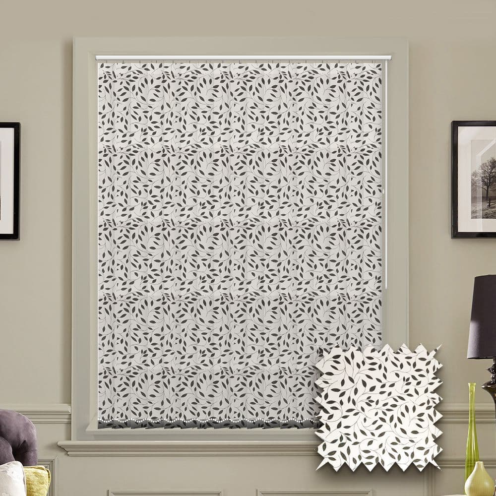 Made to Measure Vertical Blinds in Chatsworth Black fabric