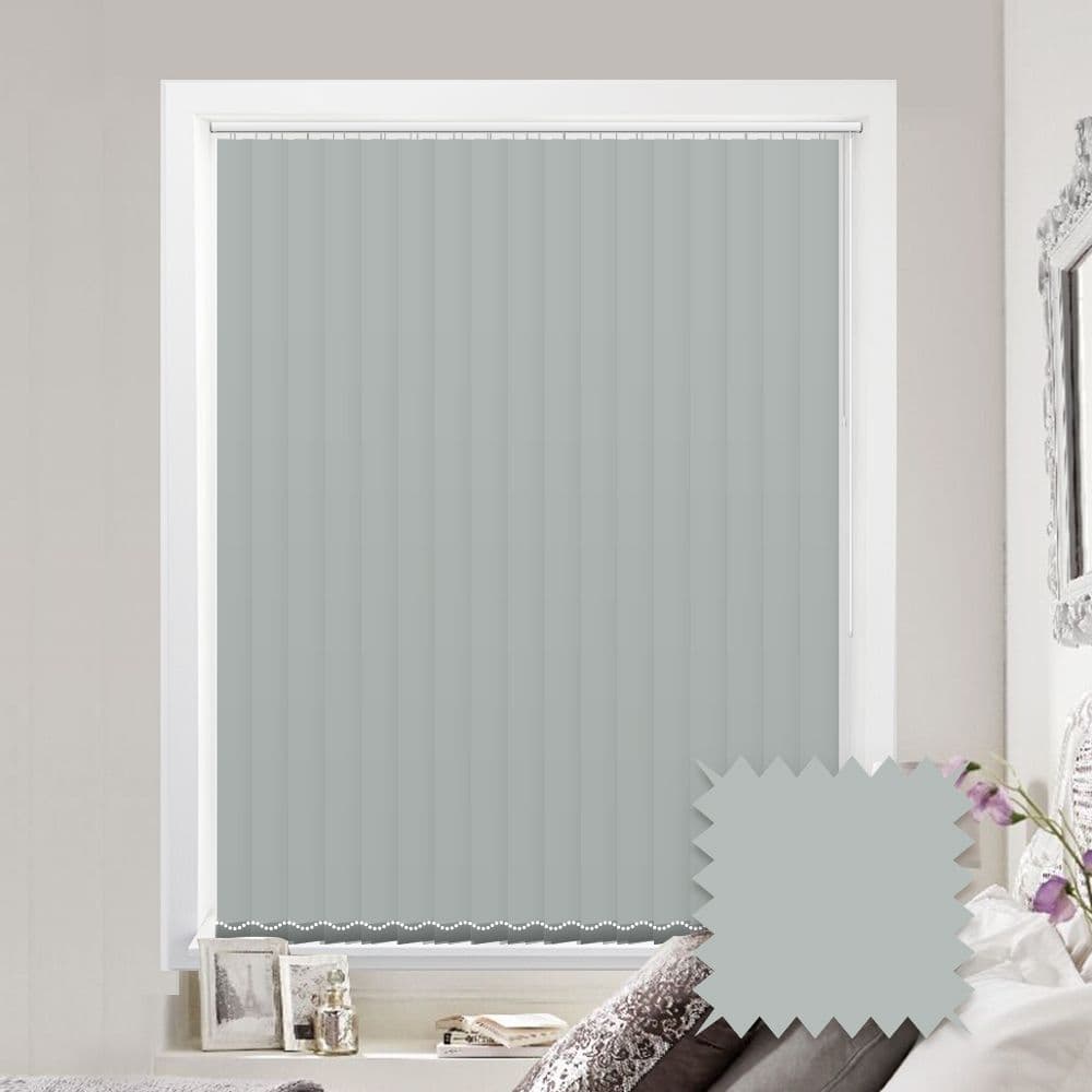 Made to measure vertical blinds in Como Space grey plain blackout fabric