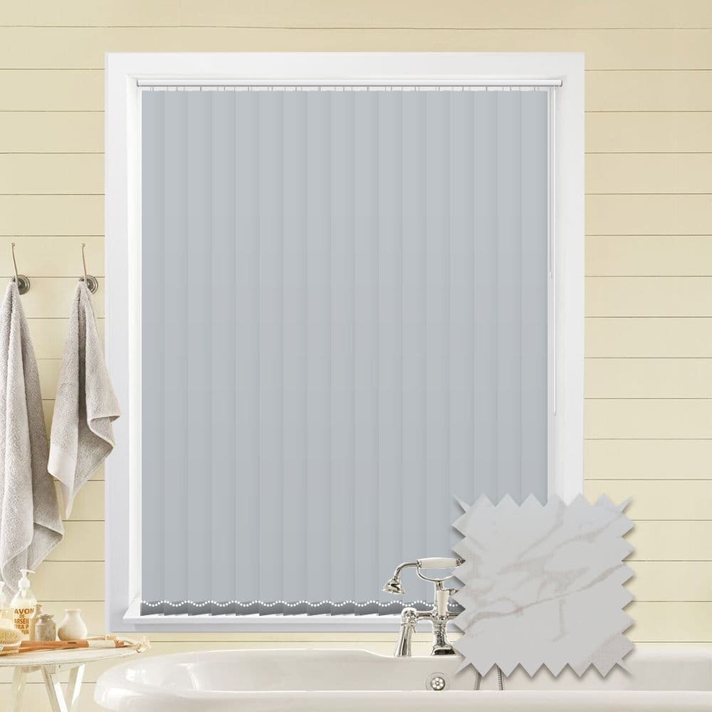 Made to Measure Vertical Blinds in PVC SAHARA WHITE Blackout fabric in White