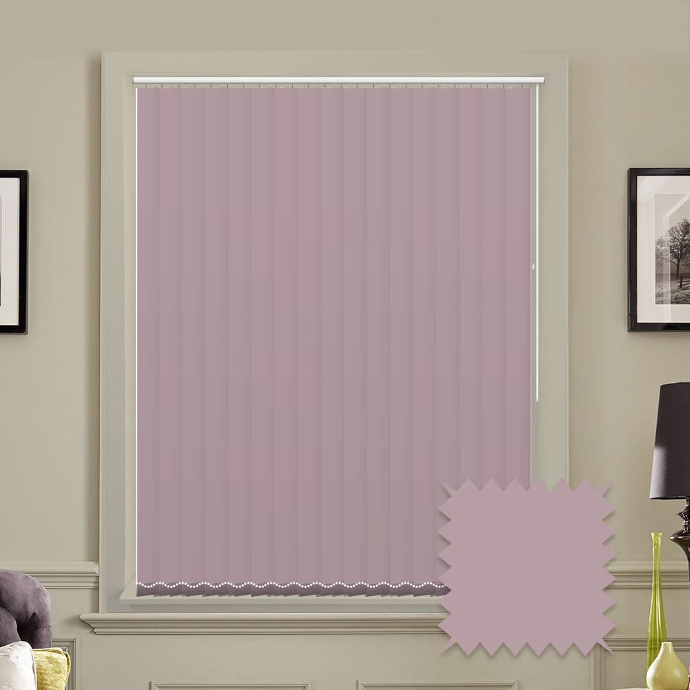 Made to measure vertical blinds in Splash Bossa Light Pink plain fabric