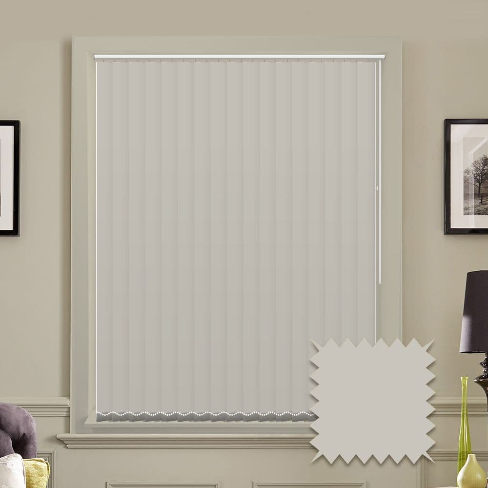 Made to measure vertical blinds in Splash Vellum plain fabric