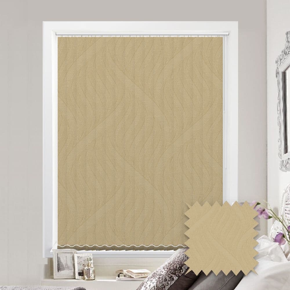 Medina Sand Cream prestige replacement louvres /slats for vertical blinds 3.5" (89mm)