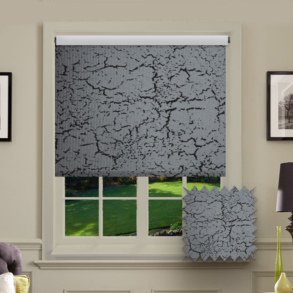 PVC Blackout Marble Black Roller Blind