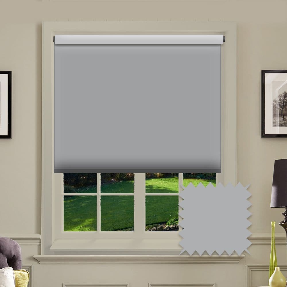 PVC Blackout Plain Grey Roller Blind