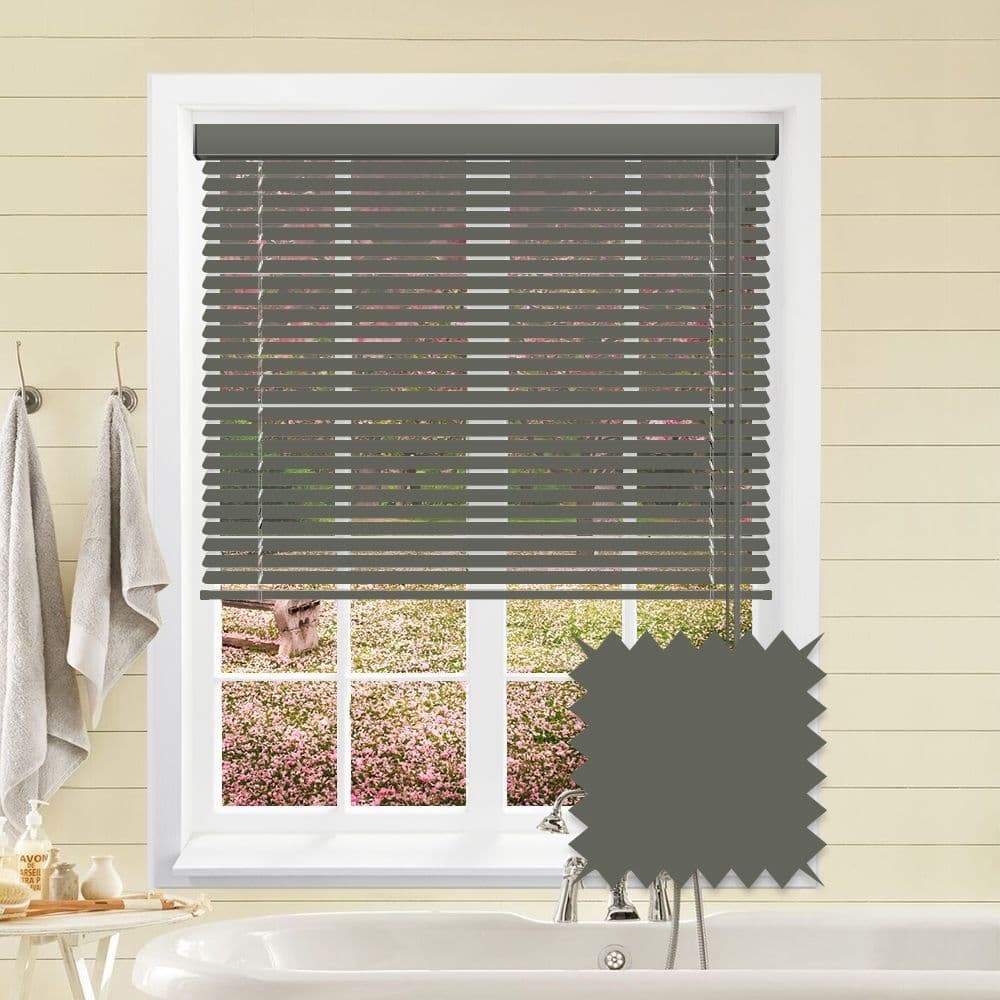 Satin Dark Grey Aluminium Venetian blind in Soul Grey