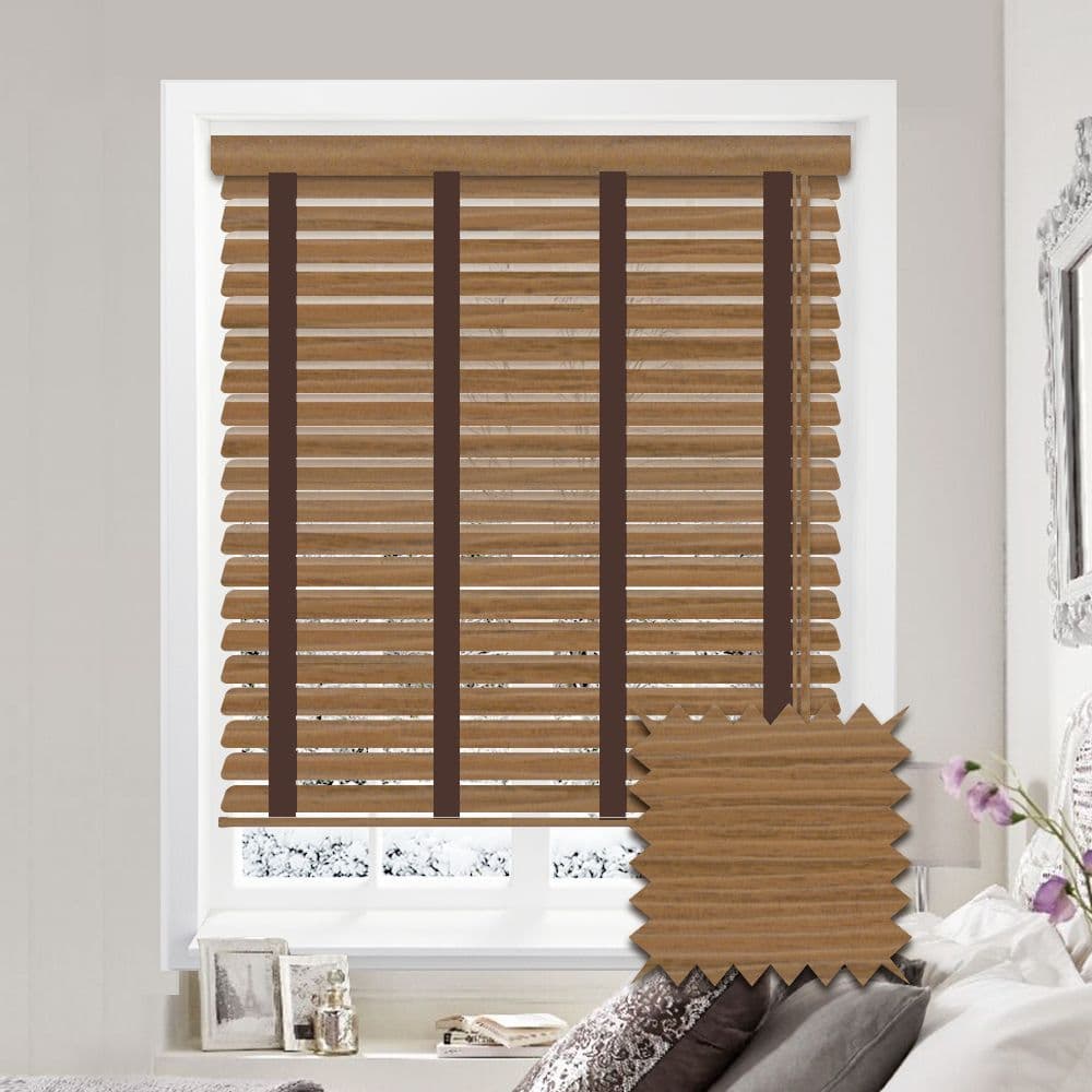 Sunwood Faux Wood Venetian Blinds with Tapes in Amber
