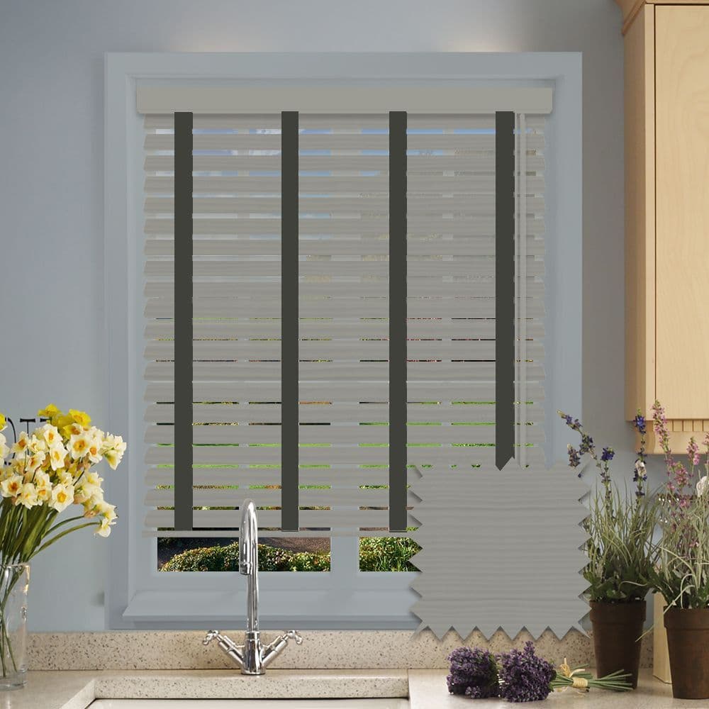 Sunwood Faux Wood Venetian Blinds with Tapes in Athena Fine Grain