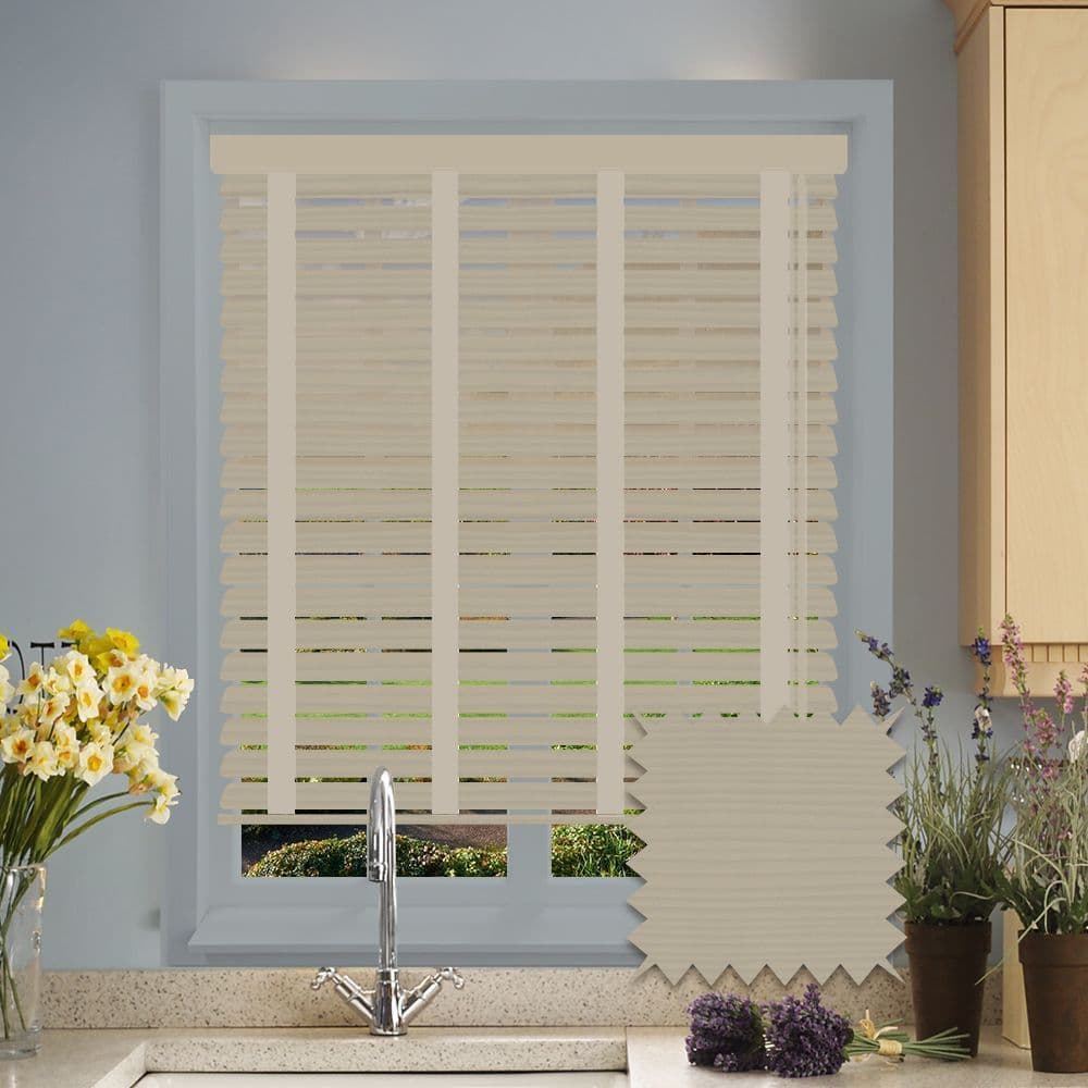 Sunwood Faux Wood Venetian Blinds with Tapes in Mantis Fine Grain