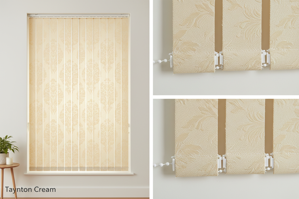 Taynton Cream Vertical Blind Slats (89mm)