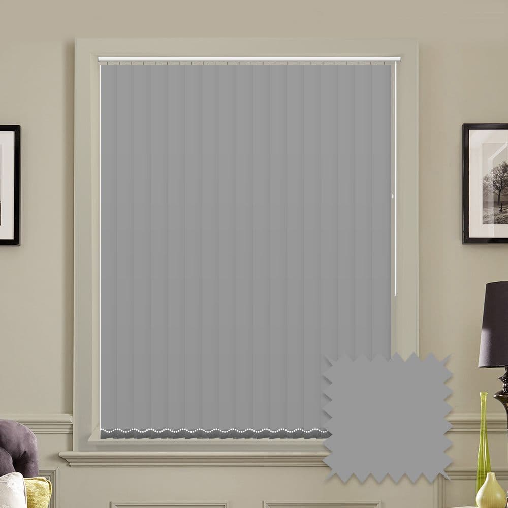 Unicolour Ash 5 inch Light Grey Vertical Blinds - made to measure