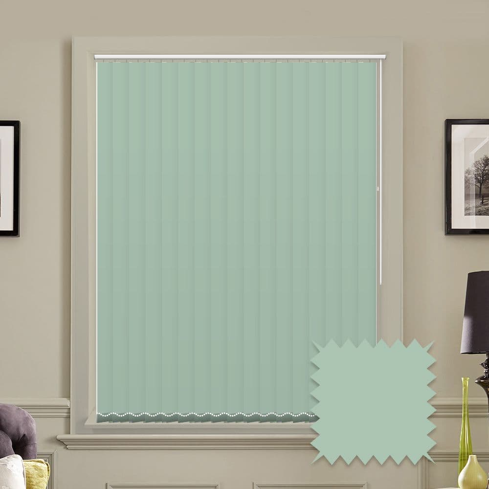Unicolour Atmosphere 5 inch Pale green Vertical Blinds - made to measure