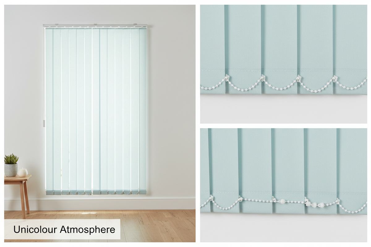 Unicolour Atmosphere Vertical Blind Slats (127mm)