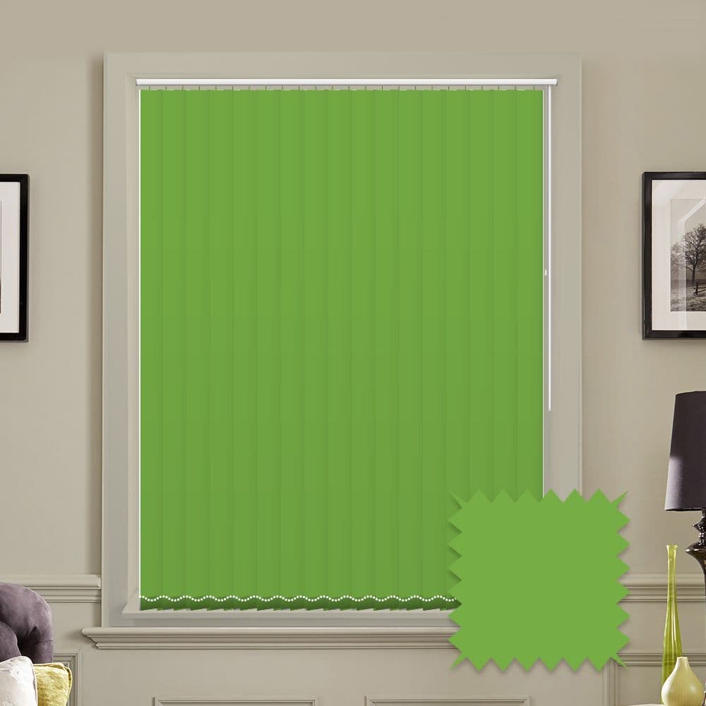 Unicolour Kiwi Green 5 inch Vertical Blinds - made to measure