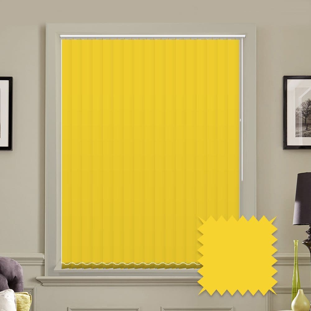 Unicolour Luna Yellow 5 inch Vertical Blinds - made to measure