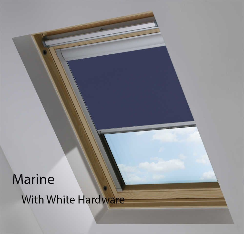 VELUX Blackout Roller Roof Blind in View Marine in White Hardware