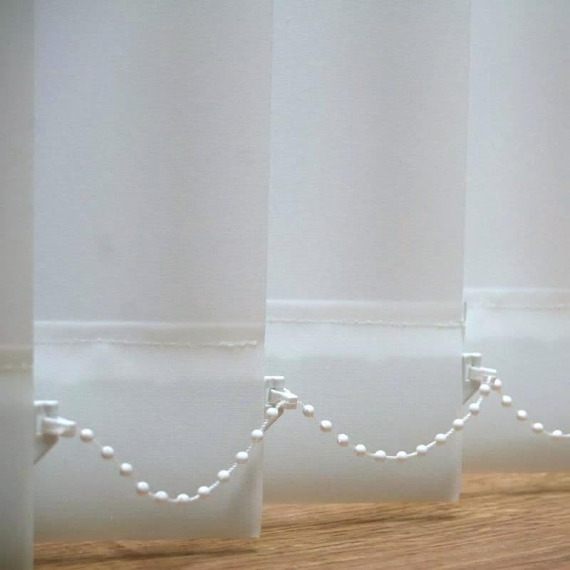 Vertical blinds made to measure in Optimum Snow White plain fabric