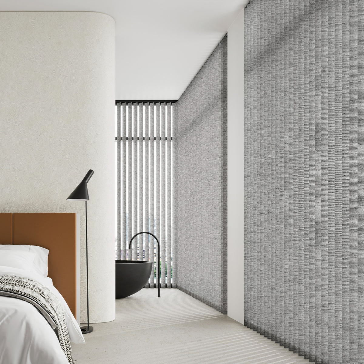 Altea Fraction Grey vertical blind fabric close-up