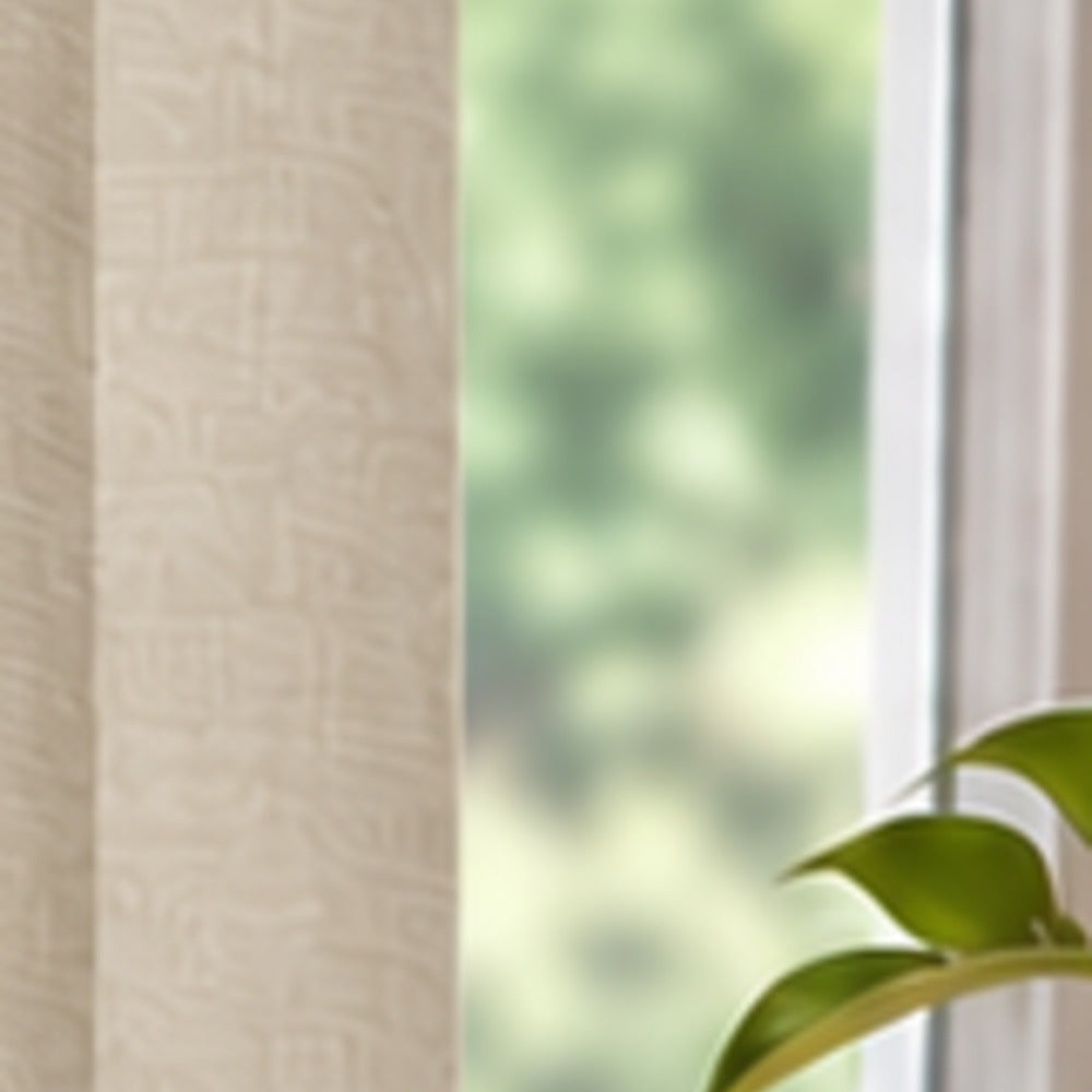Amaris Beige Vertical Blind Slats fabric close-up