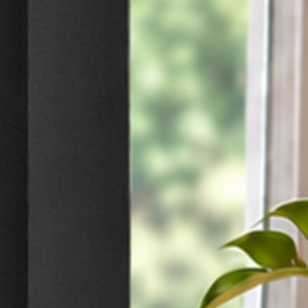Bella Black Blackout Vertical Blind Slats fabric close-up