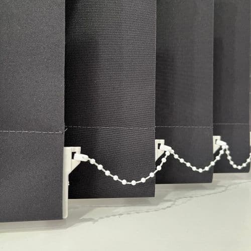 Plain charcoal replacement slats for vertical blinds Scope Drama -  3.5" (89mm)