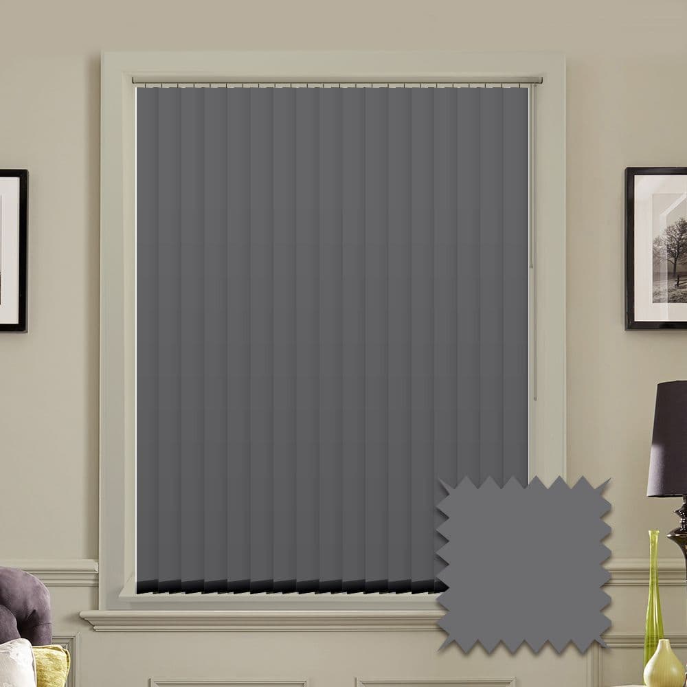 Blackout vertical blind slats in Bella Gable 3.5"