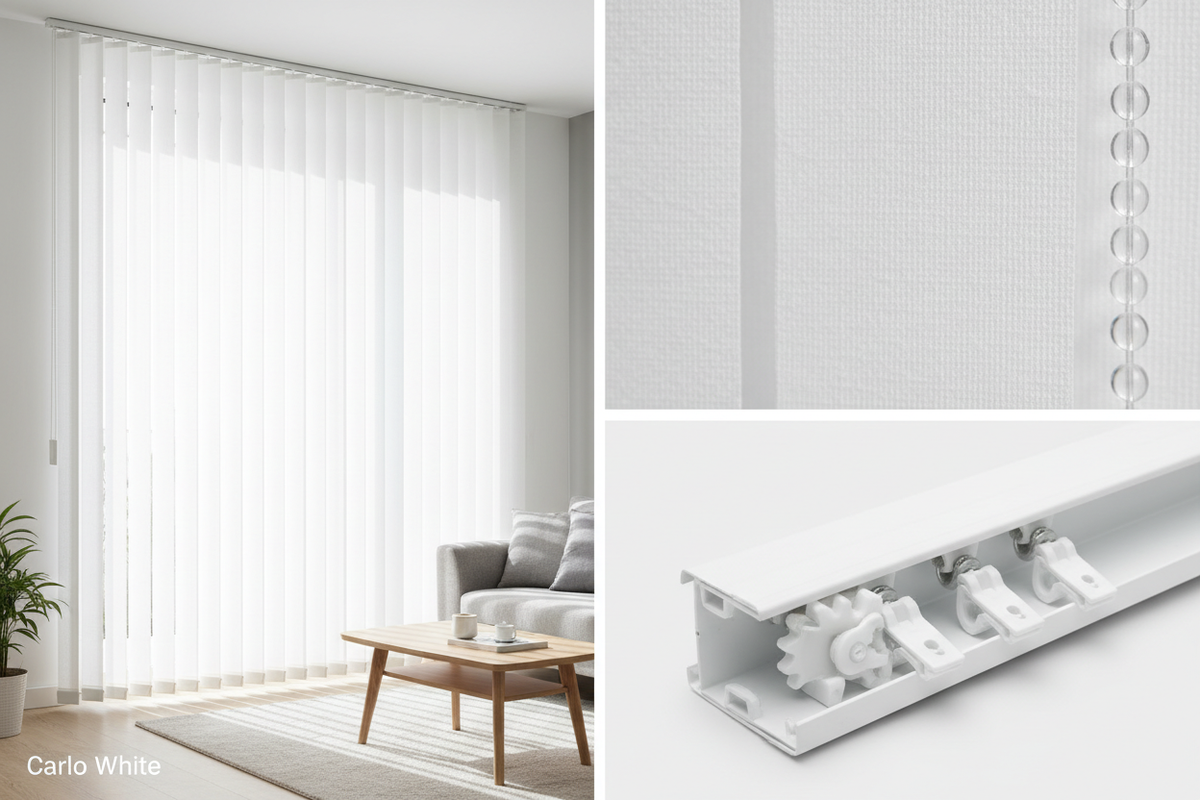 Carlo White Vertical Blind Slats (89mm)