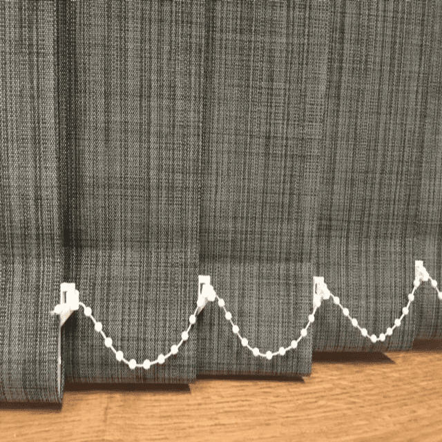 Dark Grey Made to Measure Vertical Blinds in Oslo Graphite fabric