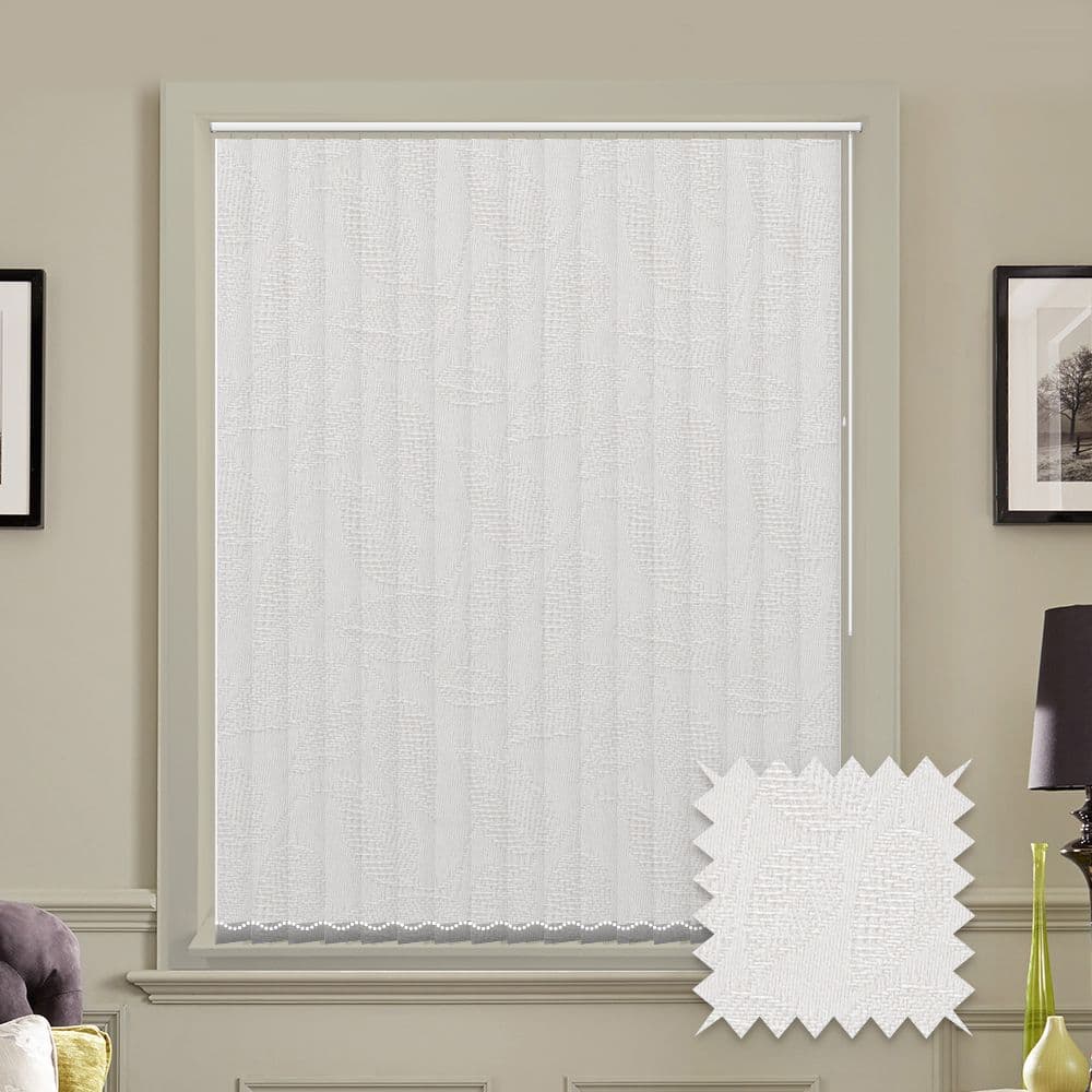 Linden Snowdrop White prestige replacement louvres /slats for vertical blinds 3.5" (89mm)