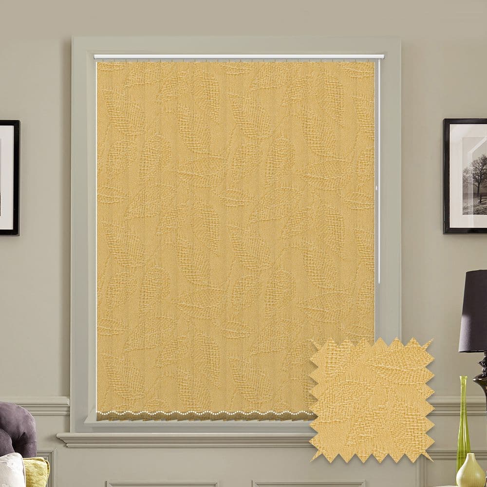 Linden Summer Yellow  prestige replacement louvres /slats for vertical blinds 3.5" (89mm)