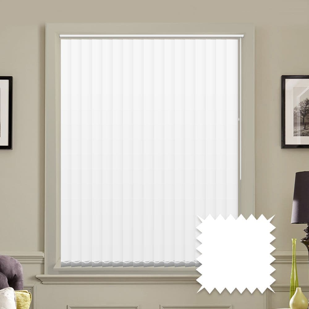 Unicolour Naro White Blackout Vertical Blind Slats (127mm)