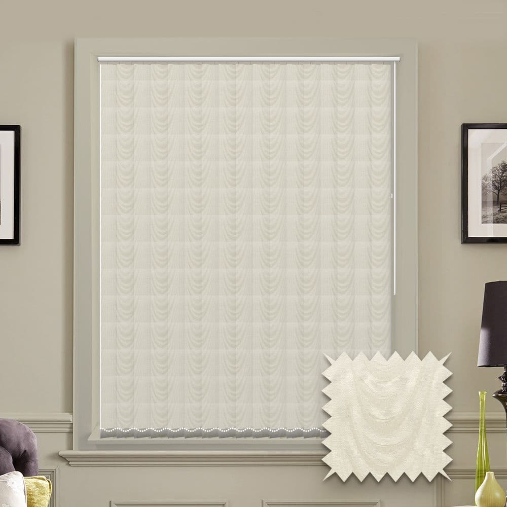 Made to measure vertical blind in Carlo Cream Fabric