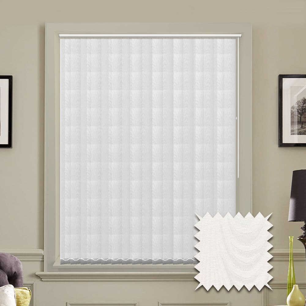 Made to measure vertical blind in Carlo White Fabric