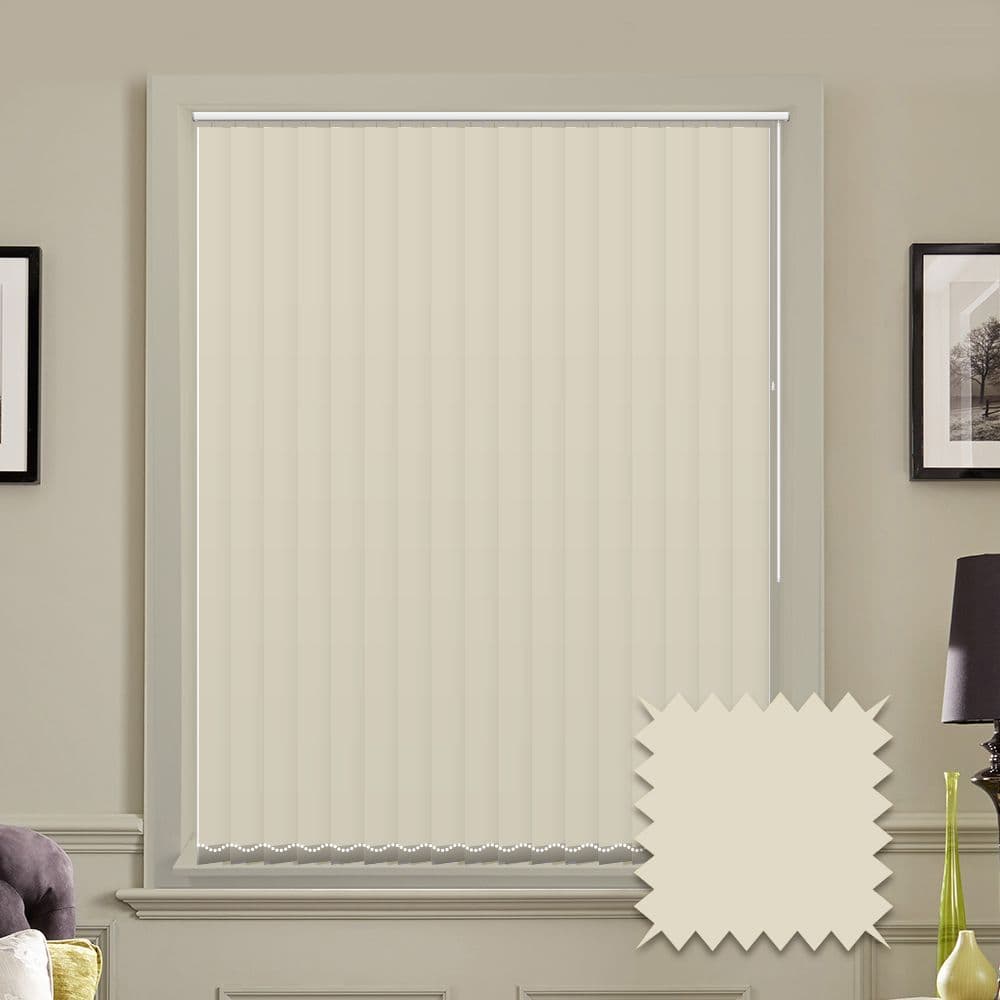 Made to measure vertical blinds in Splash Beige plain fabric