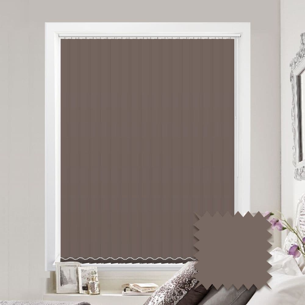 Made to measure vertical blinds in Splash Portobello  plain fabric