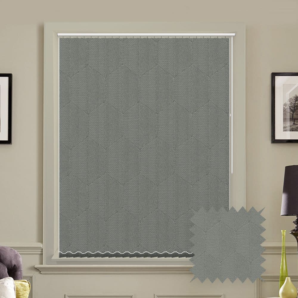 Nera Monsoon Grey prestige replacement louvres /slats for vertical blinds 3.5" (89mm)
