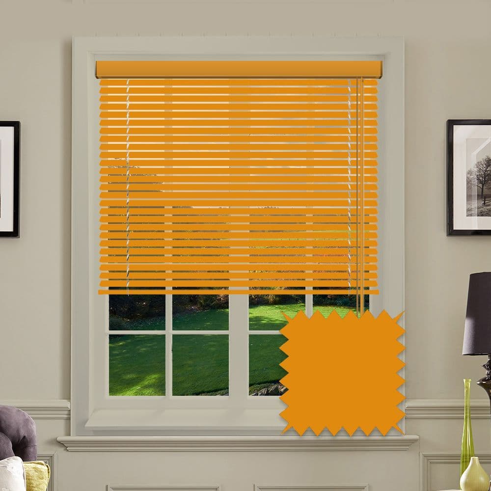 Orange  Gloss Aluminium venetian blind in Atomic