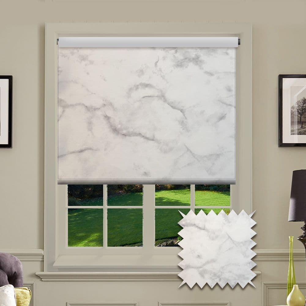 PVC Marble Patterned in Marble Silver Elite Roller Blind