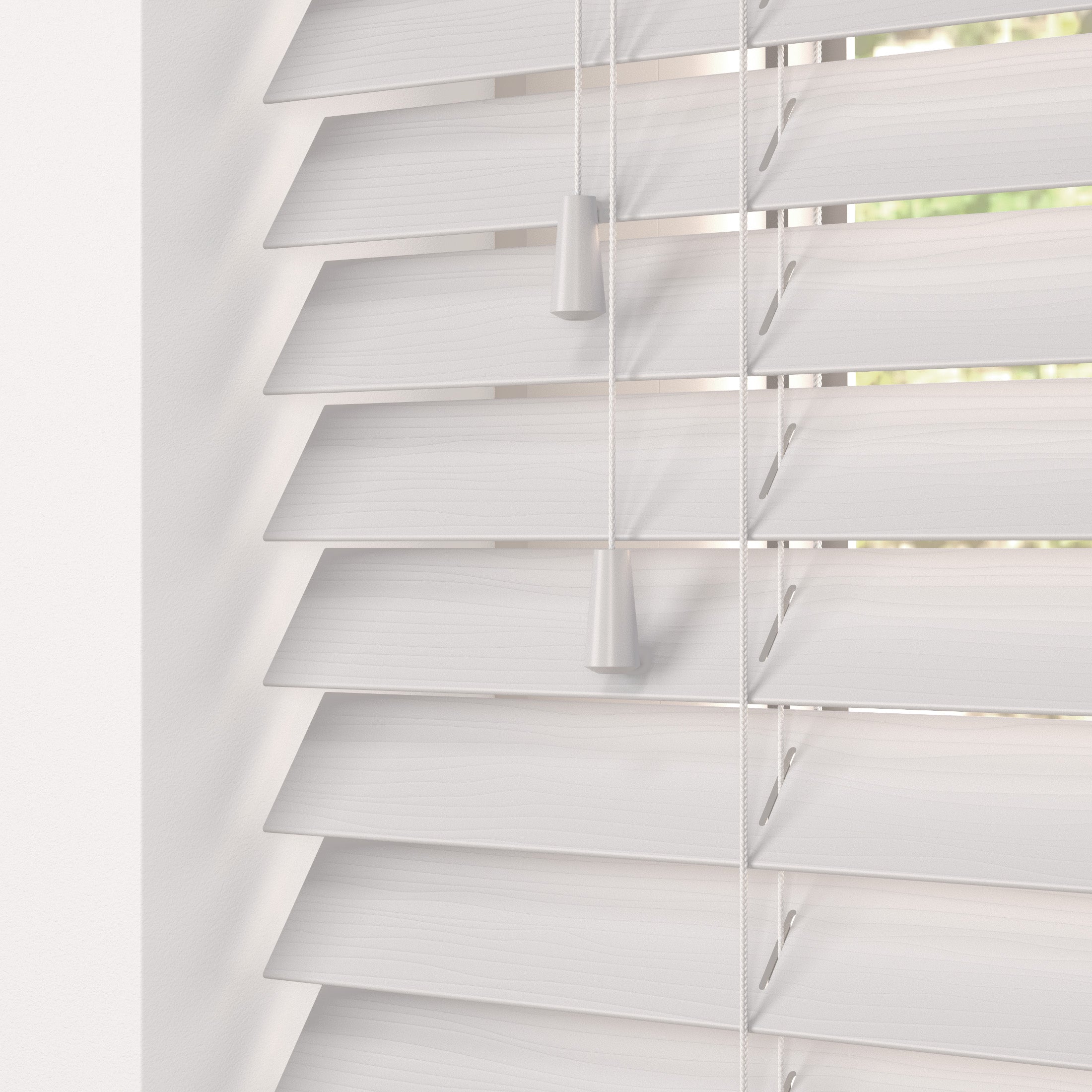 Grey Faux Wood REALM Smooth Grey Venetian Blinds in Mission