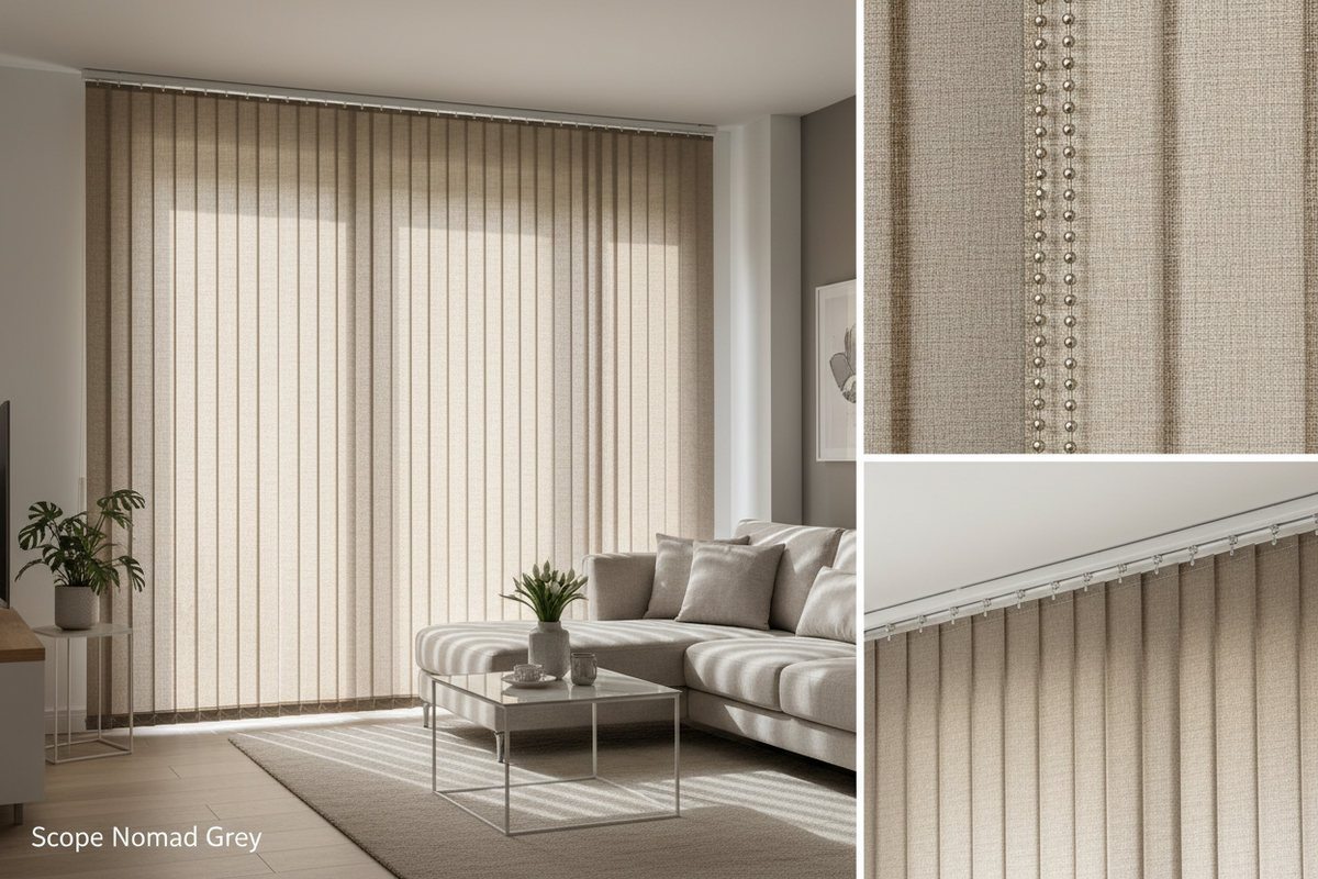 Scope Nomad Grey Vertical Blind Slats (89mm)